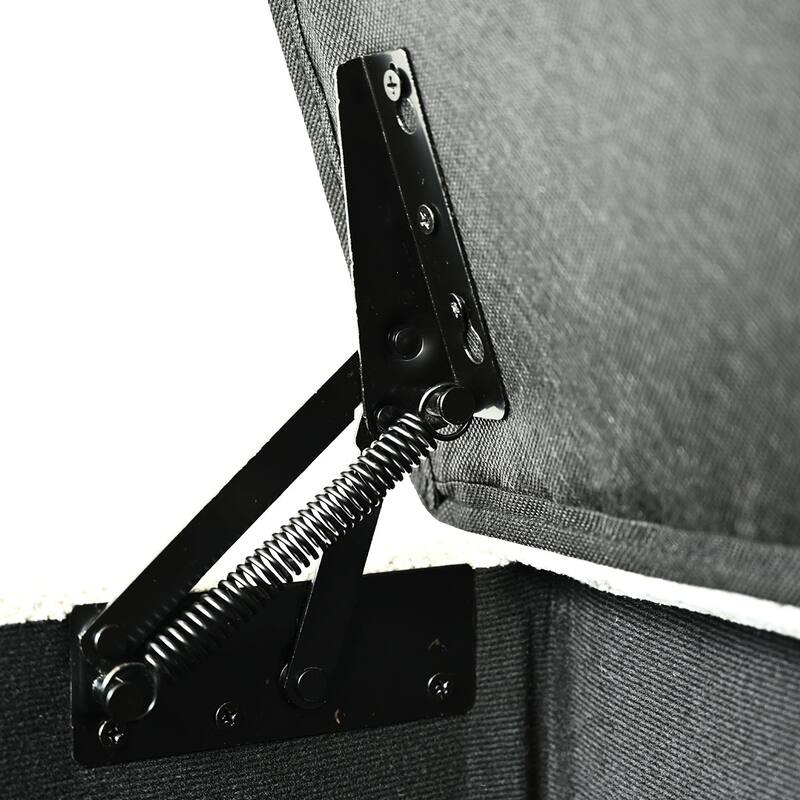 Modern 60" Chenille Weave Upholstered Storage Bench