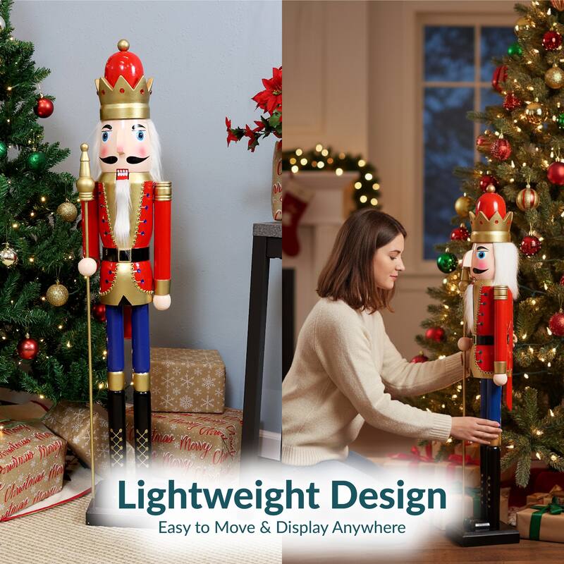 Arnold the Strong Indoor Christmas Nutcracker Statue - 48-Inch