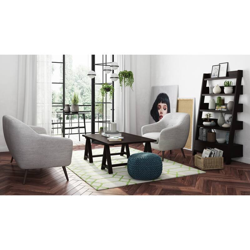 WYNDENHALL Vanessa Round Pouf in Velvet Fabric