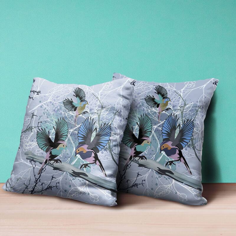 Amrita Sen Flying Birds Indoor Outdoor Pillow
