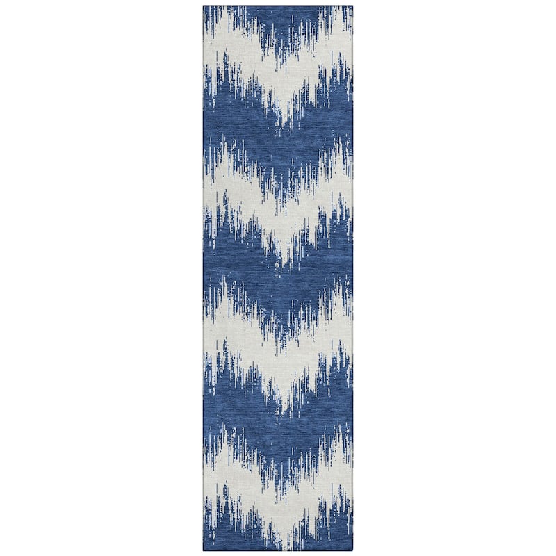 Machine Washable Indoor/ Outdoor Chantille Modern Chevron Rug