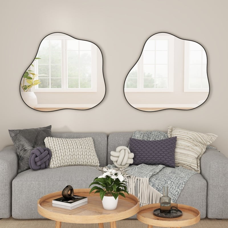 Asymmetrical Cloud-Shaped Accent Wall Mirror - 29.53"×32.5"