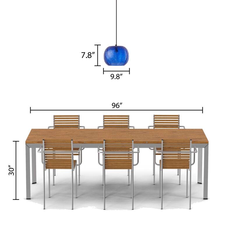 Sophia River of Goods Black Metal and Glass 9.8-Inch Pendant Light with Adjustable Hanging Cord - 9.8" x 9.8" x 9.8/68.8"
