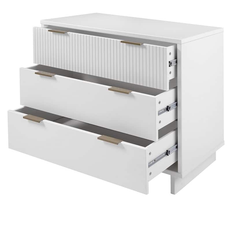 Manhattan Comfort Granville 38.18" Modern Standard 3 Drawer Dresser