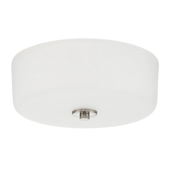 Sunset Lighting Somes Two Light Flush Mount Linen Glass