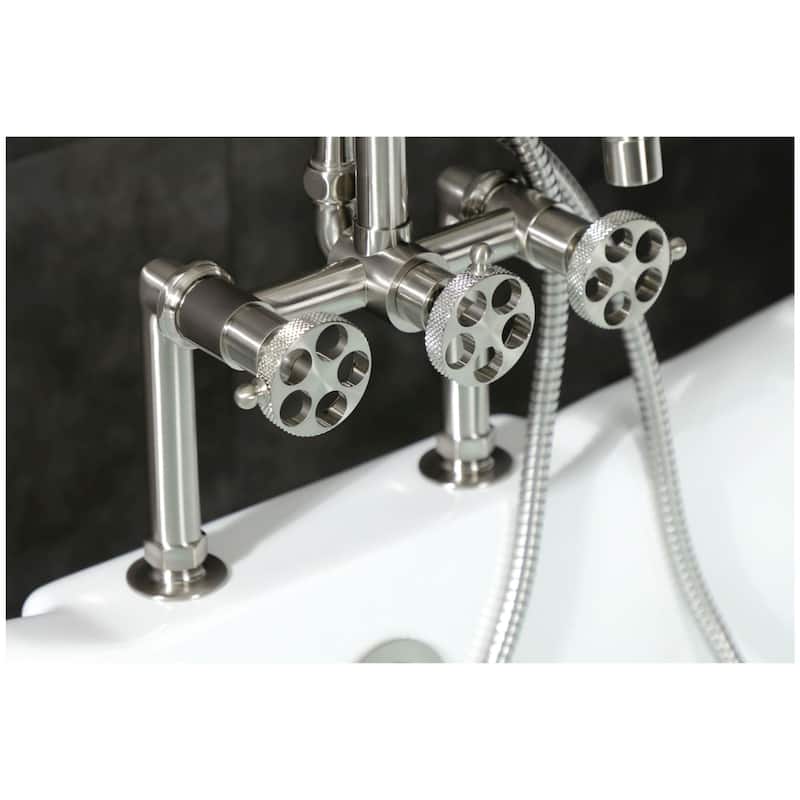 Kingston Brass AE810.RKX Webb Deck Mounted Tub Filler with Built-In