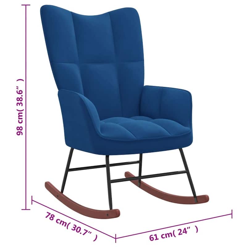vidaXL Rocking Chair Accent Side Chair Padded Seat for Living Room Velvet