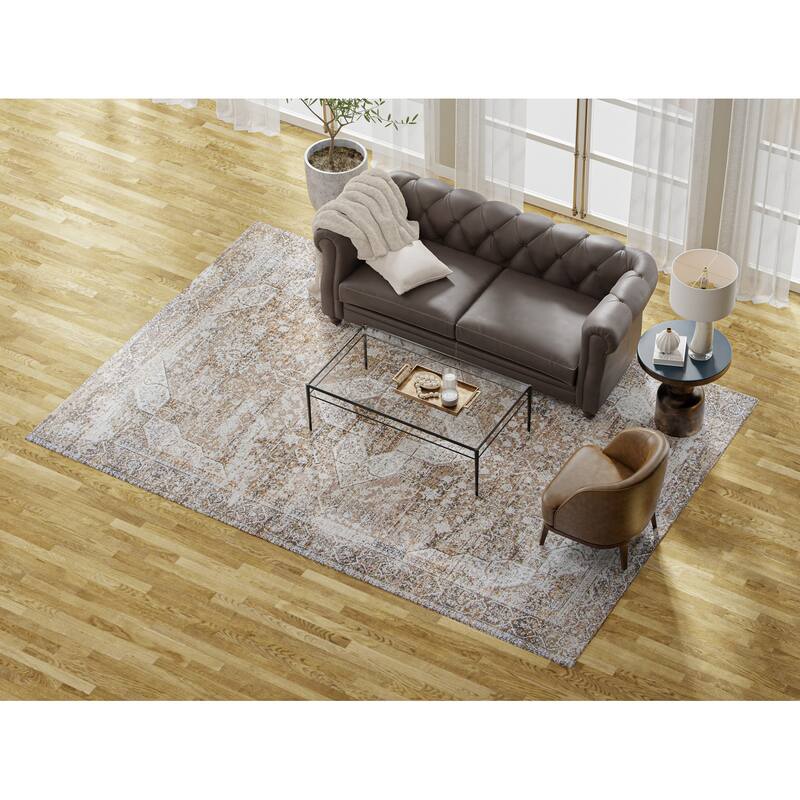 Bashian Gurru Beige Contemporary Area Rug