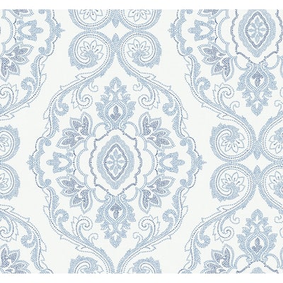 Seabrook Designs Beach House Nautical Damask Unpasted Wallpaper
