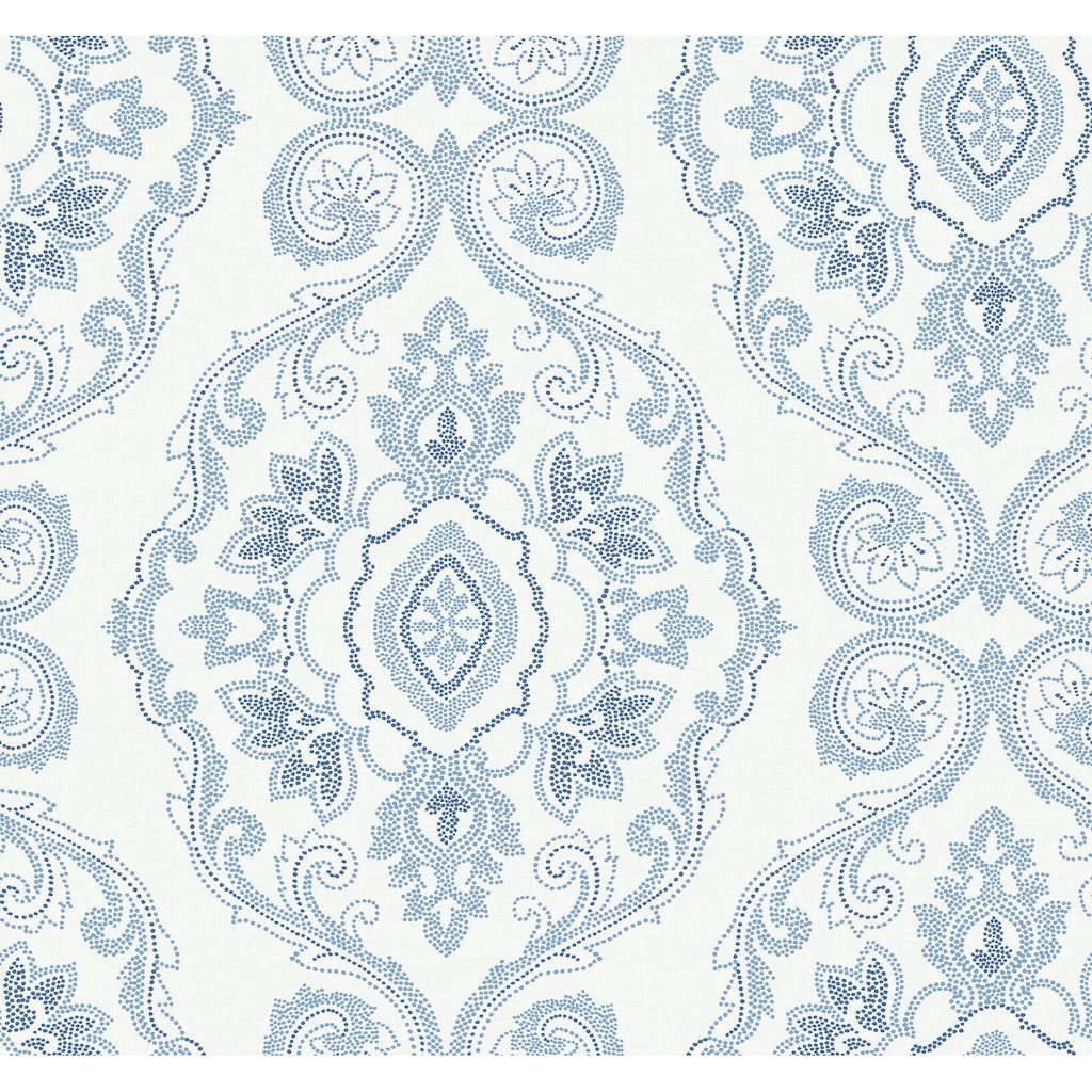 Seabrook Designs Beach House Nautical Damask Unpasted Wallpaper