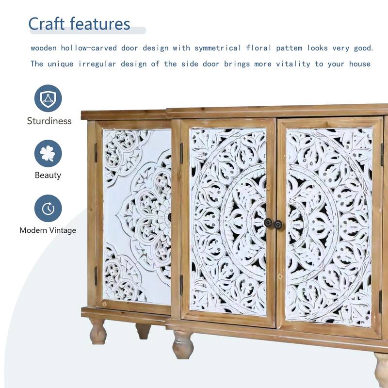 4 Doors Sideboard with Adjustable Shelves