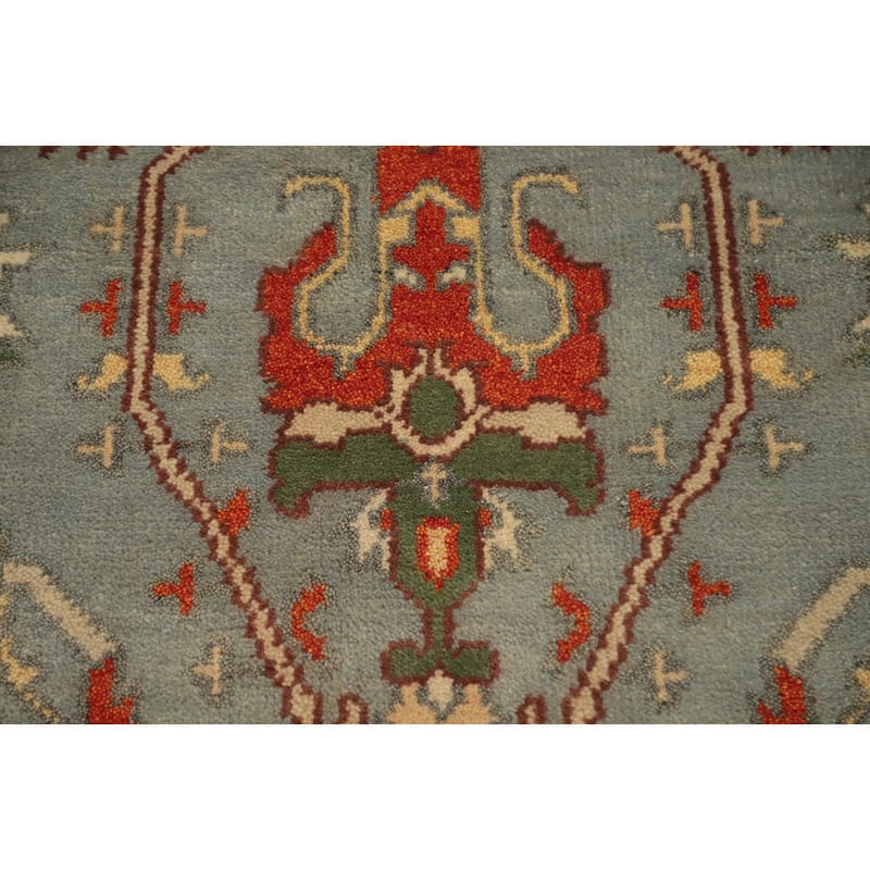Hand Knotted Oriental 100% Wool Carpet Transitional All-Over Greys & Charcoal Oushak Area Rug - 12' 0'' X 8' 9''