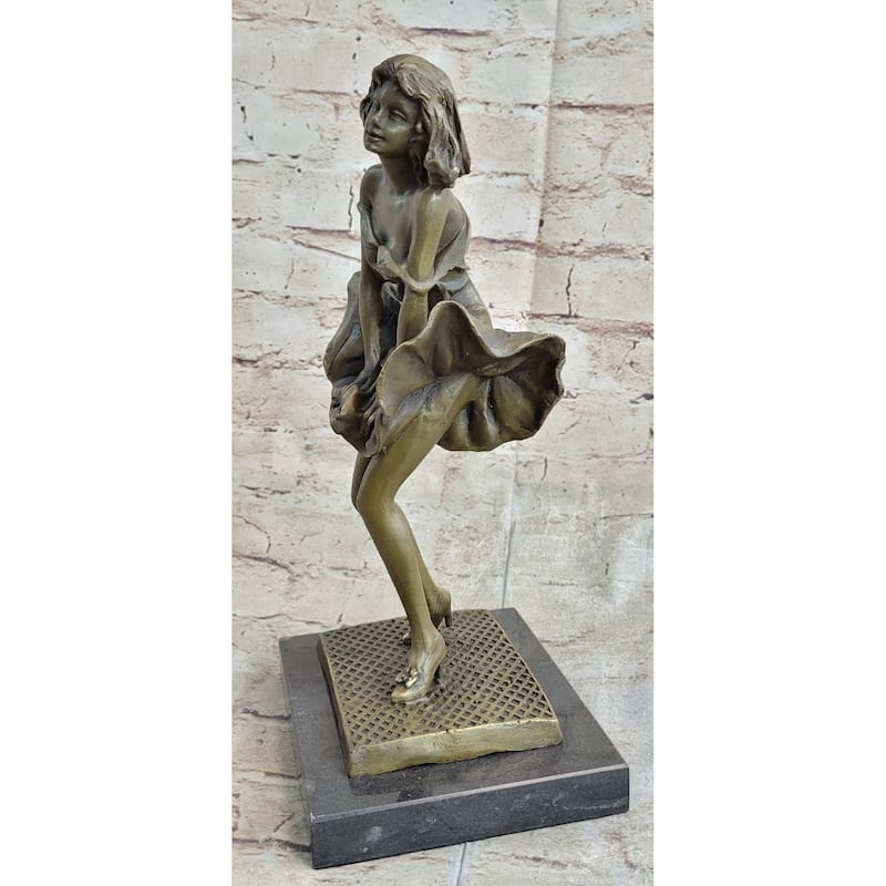 Art Deco Hand Made Original Marylin Monroe Seven Year Itch Solid Bronze Sculpture Figurine