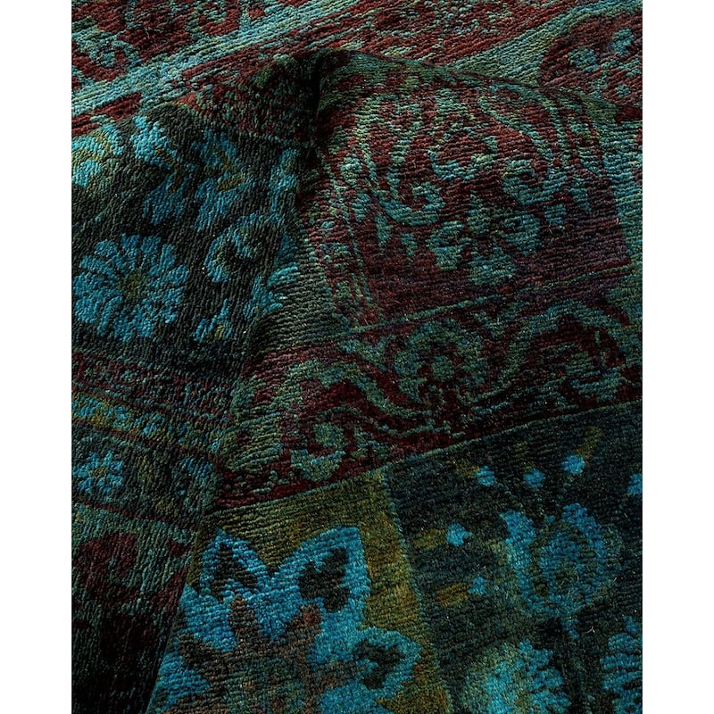 Overton Hand Knotted Wool Vintage Inspired Modern Contemporary Overdyed Multi Area Rug - 5' 3" x 9' 10"