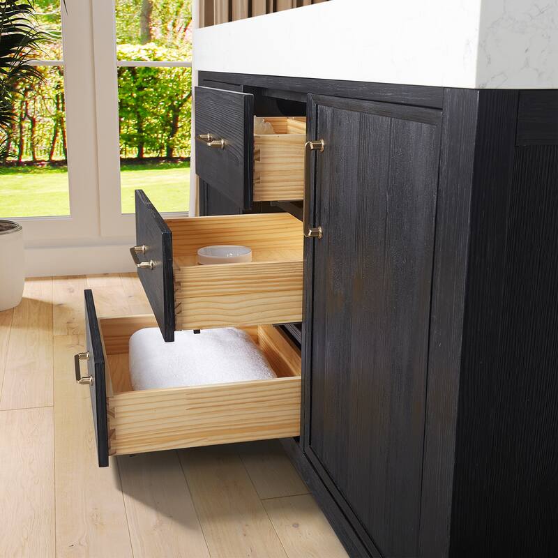 Leon 60 in. Double Bathroom Vanity with Composite Stone Top