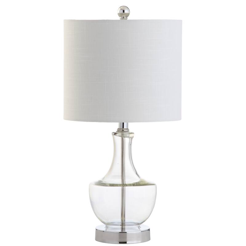 Colette 20" Mini Glass LED Table Lamp, Silver by JONATHAN Y