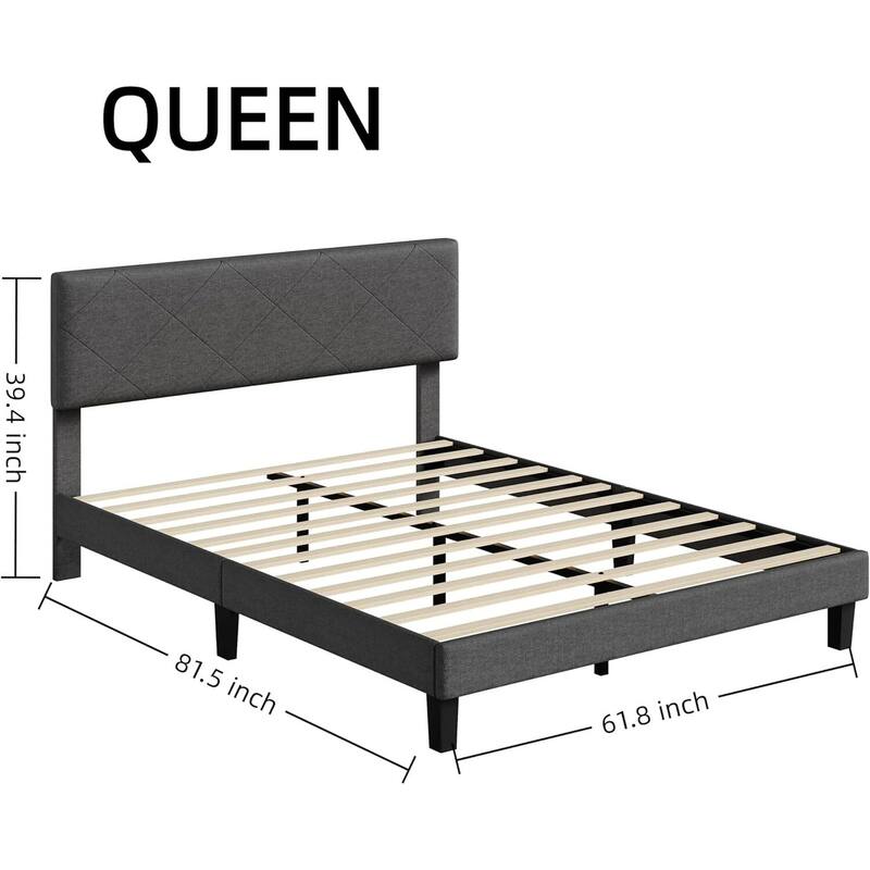 Bed Frame with Upholstered Headboard