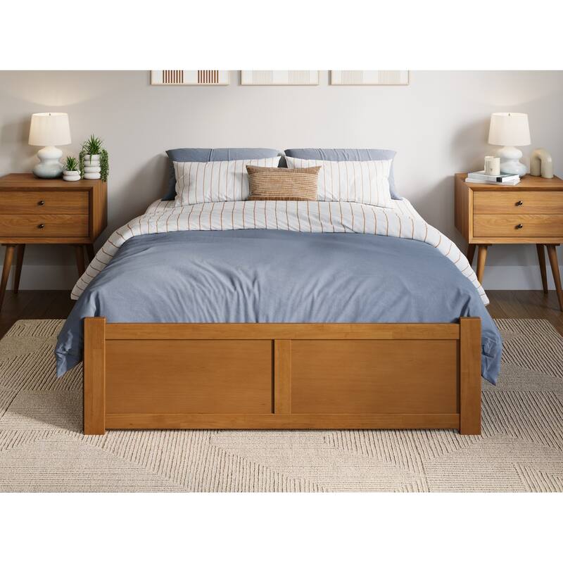AFI Concord Full Platform Bed with Footboard & Full Trundle