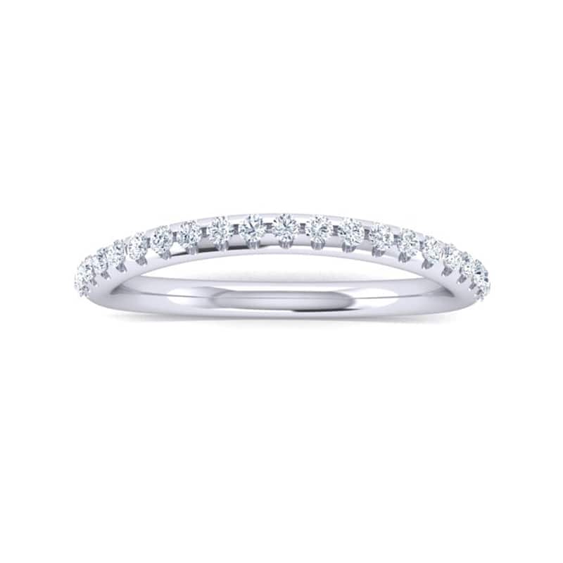 Auriya 18k Gold 1/3ctw Women's Contoured Diamond Wedding Band - White - 7