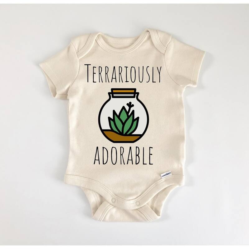 Terrarium Plant - Baby Boy Girl Clothes Infant Bodysuit Funny Cute - Blue - 0-3M