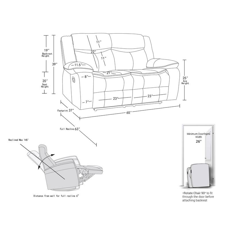 Transitional Leather-Air Reclining Loveseat