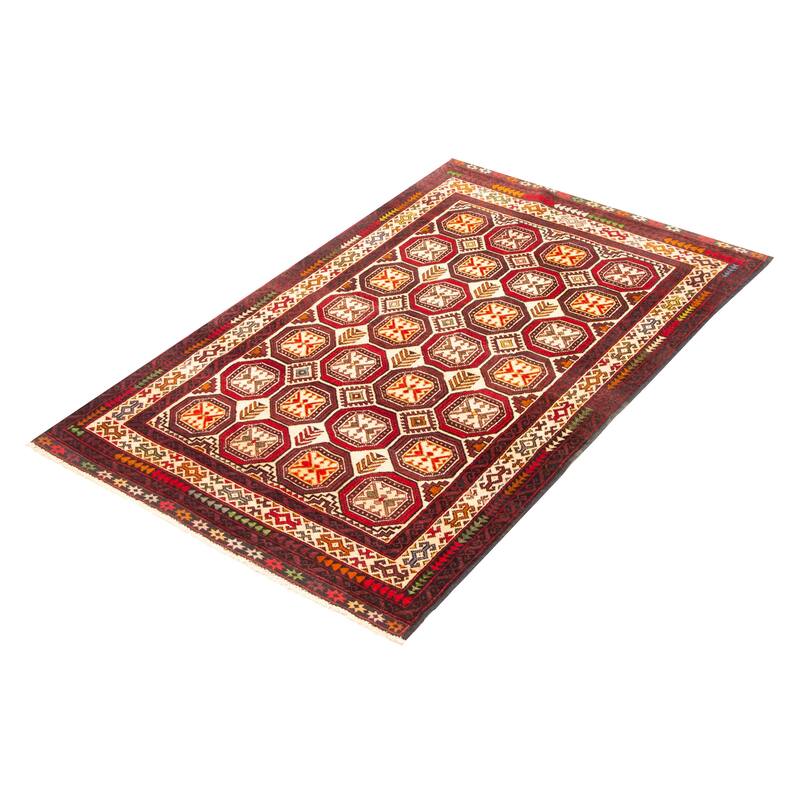 ECARPETGALLERY Hand-knotted Teimani Cream Wool Rug - 3'7 x 5'9