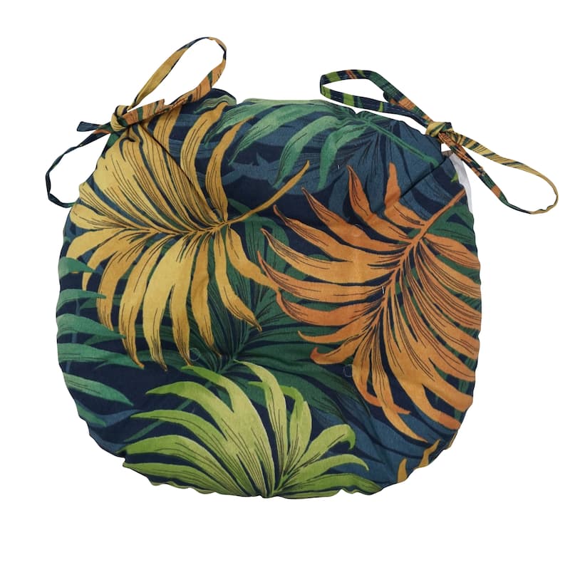 16-inch Round Tufted Indoor/Outdoor Chair Cushions (Set of 2) - 16"