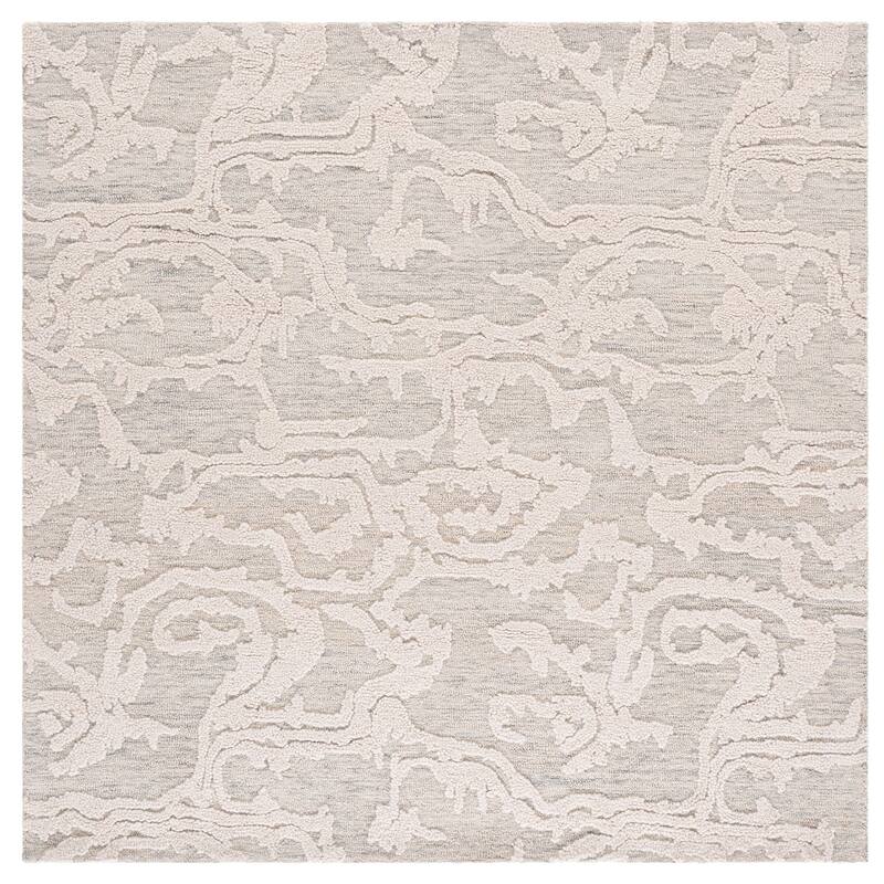 SAFAVIEH Handmade Harvest Insken Wool Rug - Grey/Ivory - 6' Square