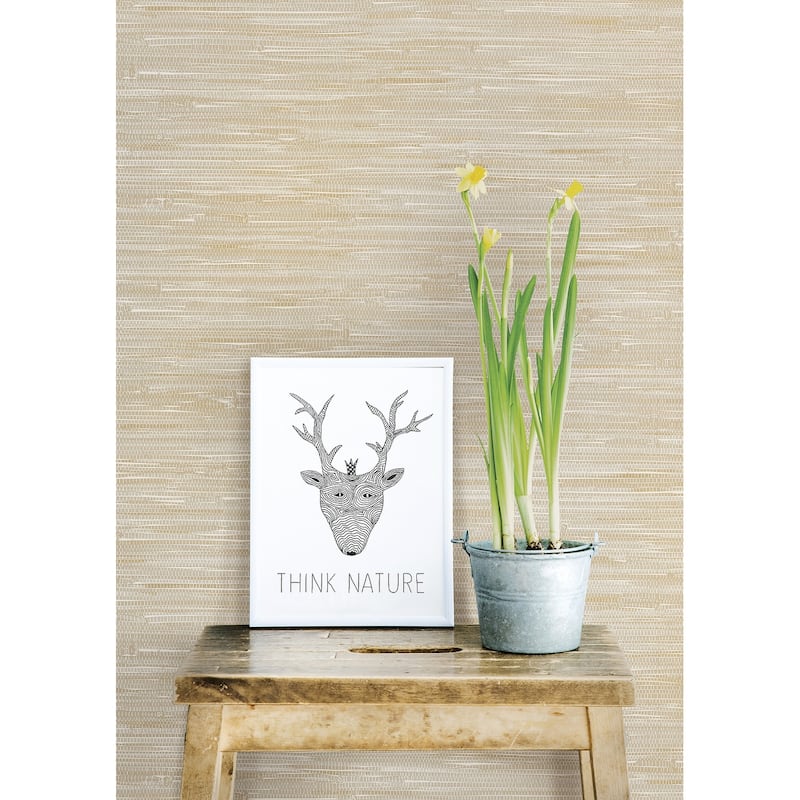 Faux Effects Palmdale Taupe Faux Grasscloth Wallpaper