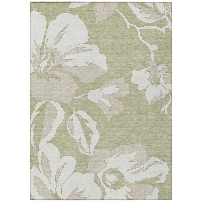 HomeRoots Floral Transitional Rectangle Outdoor Rug