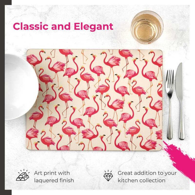 Pimpernel Set of 4 The Flamingo Collection Large Placemats - 15.7 inches x 11.7 each