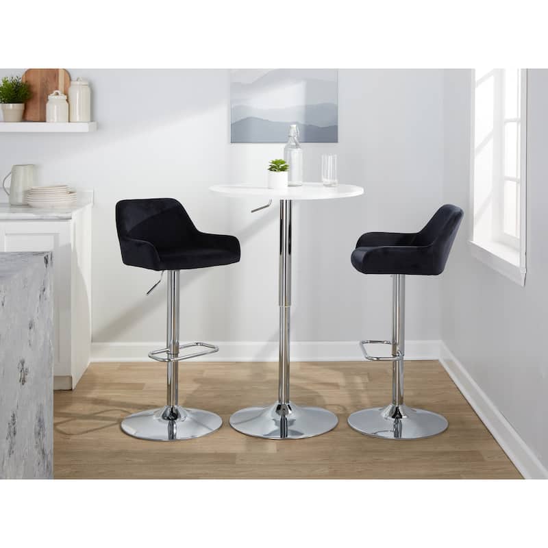 Porch & Den Galotti Adjustable Bar Stool with Rounded Rectangle Footrest (Set of 2)