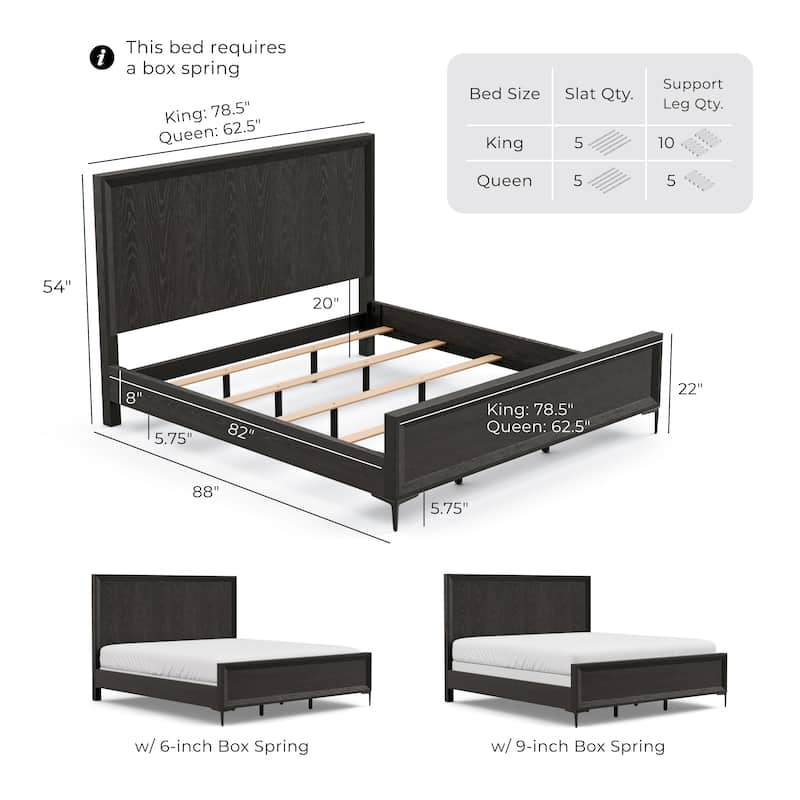 Furniture of America Fable Modern 4-Piece Solid Wood Panel Bedroom Set