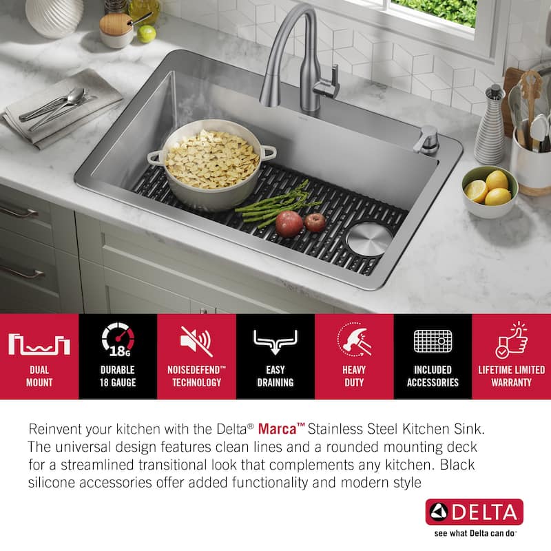 Delta 952138-T30S Marca 30" Undermount Single Basin Stainless Steel