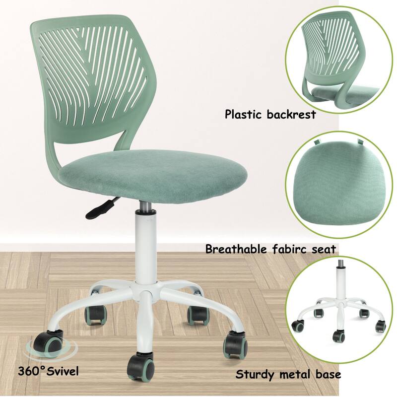 Writing Task Chair 360 Swivel,Low Mid PP Mesh Back Fabric Seat, Height Adjustable