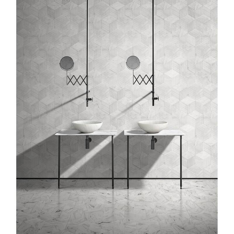 Roomfitters Round Marble Bathroom Vessel Sink, Natural Stone Countertop Wash Basin, Polished Bowl Vanity Sink