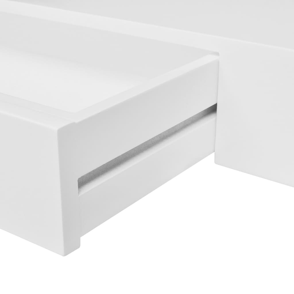 Shop Vidaxl 2x Floating Wall Shelves With Drawers White 31 5