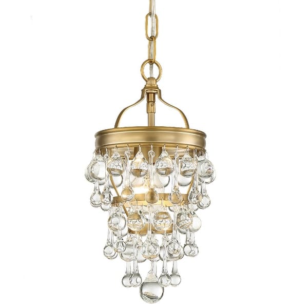slide 2 of 5, Calypso 1 Light Vibrant Gold Mini Chandelier - 7.25'' W x 13.75'' H 7.25'' W x 13.75'' H