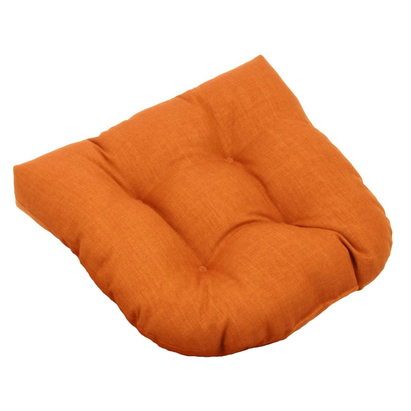 19-inch Rounded Back Tufted Indoor/Outdoor Chair Cushion - Tangerine Dream