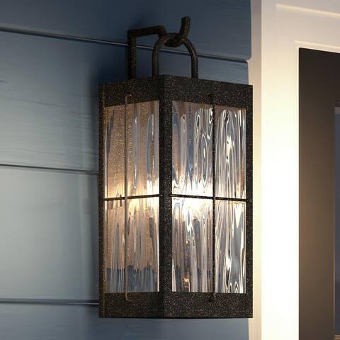Luxury Ultilitarian Outdoor Wall Light, 19"H x 8.25"W, with Tudor Style, Urban Bronze, by Urban Ambiance