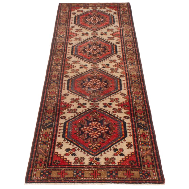 ECARPETGALLERY Hand-knotted Konya Anatolian Cream Wool Rug - 3'3 x 10'4