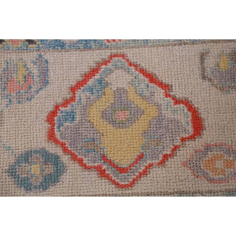 Hand Knotted Oriental 100% Wool Carpet Transitional All-Over Purples Oushak Area Rug - 12' 9'' X 8' 11''