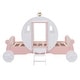 preview thumbnail 5 of 16, Twin Size Princess Carriage Bed with Crown, Wood Platform Car Bed with Stair, Purple and Pink