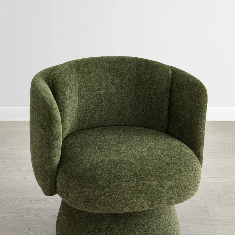 Spruce & Spring Modern Swivel Barrel Accent Chair for Living Room, Bedroom & Nursery