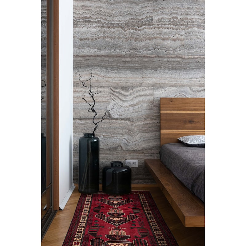 ECARPETGALLERY Hand-knotted Teimani Red Wool Rug - 3'7 x 6'7