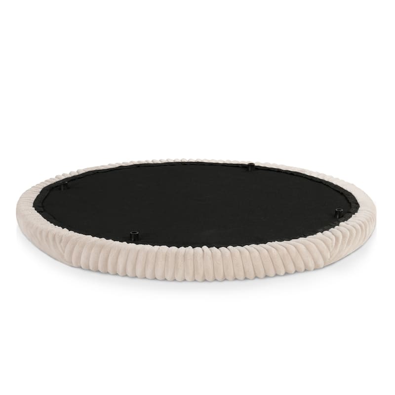 Furniture of America Elyndra 29-inch Round Chenille Storage Ottoman