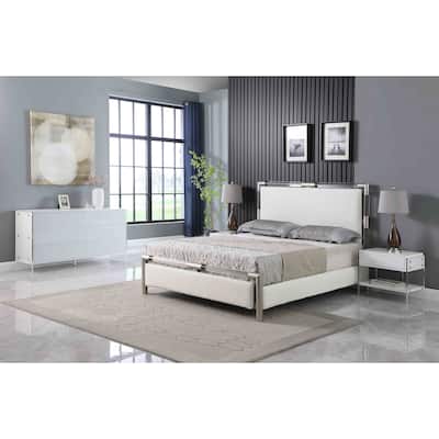 Somette Barry Contemporary Wooden & Solid Acrylic Buffet with 6 Drawers - 60.50" x 15.75" x 31.50"