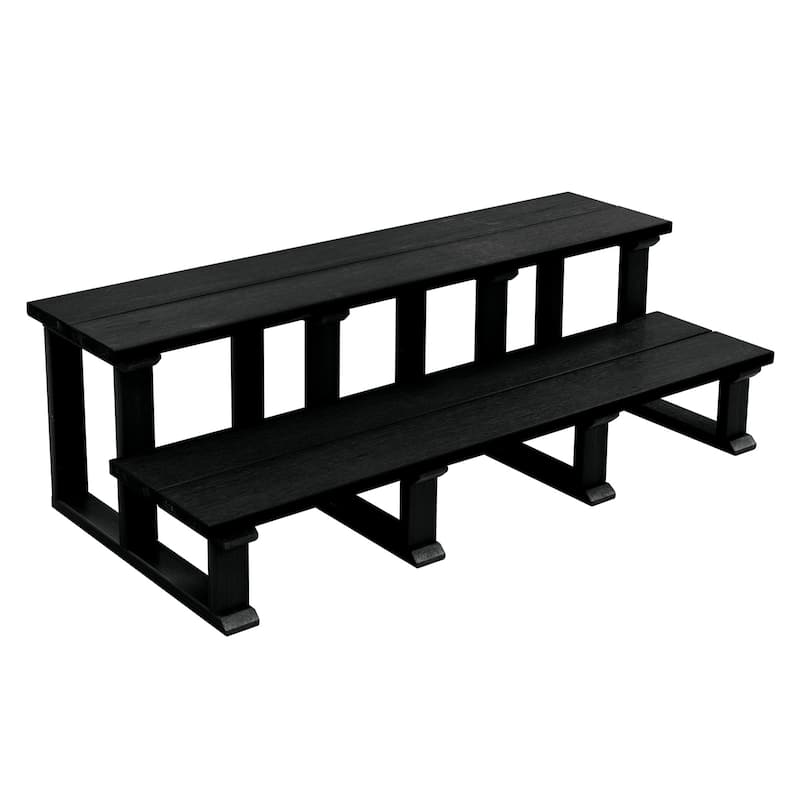 Highwood Eco-Friendly Hot Tub Spa Two Tier Steps 48" - Black