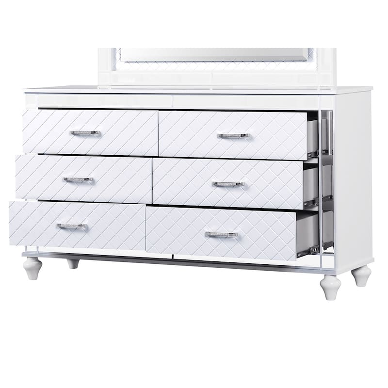 Livorno Gunmetal 6-Drawer 62 in. W Dresser