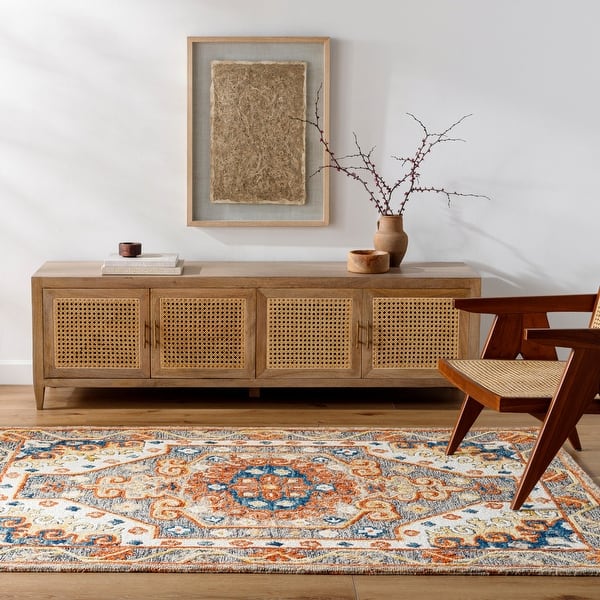 slide 2 of 3, Dashawn Traditional Area Rug Rust/Grey - 5' x 7'